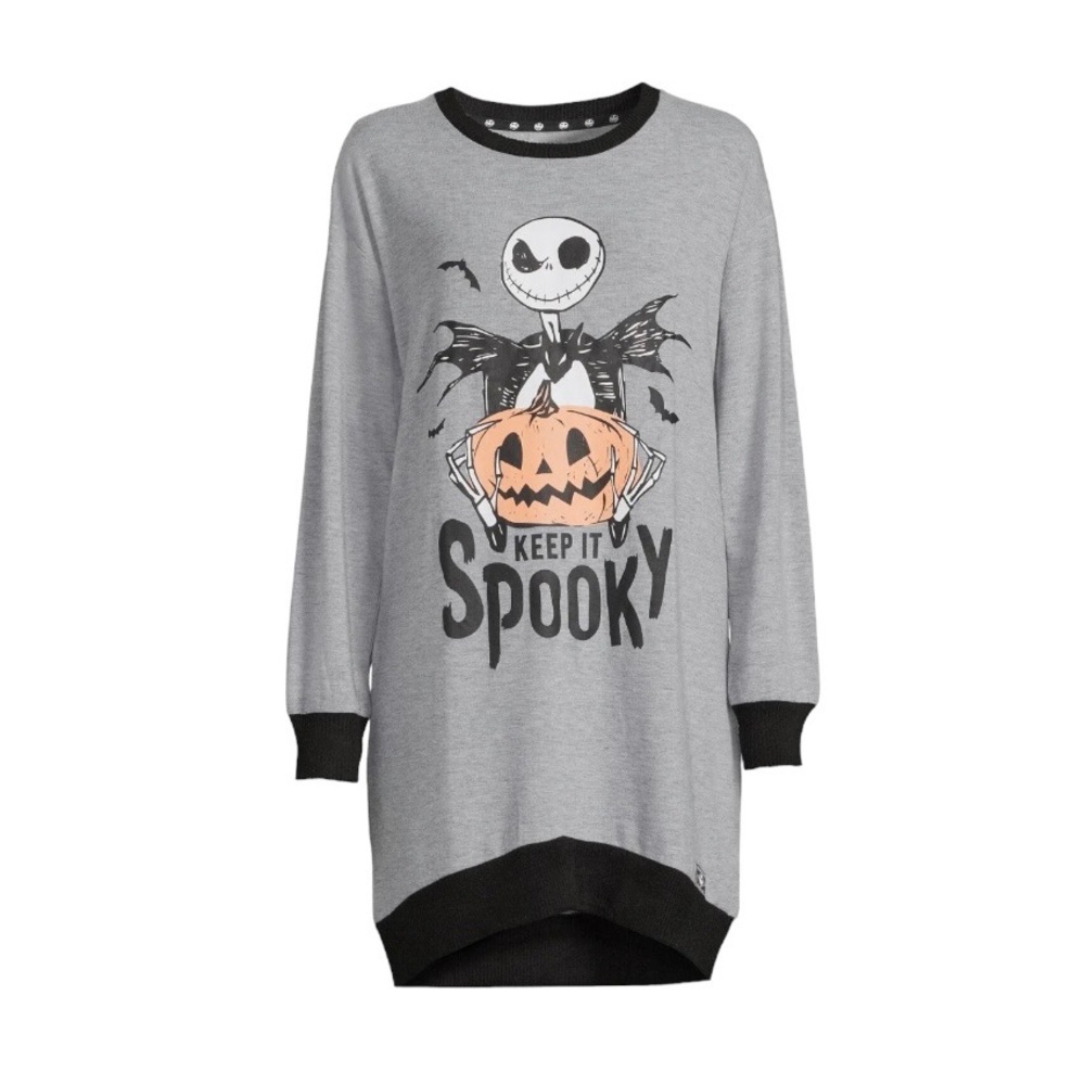 Disney The Nightmare‎ Before Christmas Sleepshirt Women’s XS Oversized Grey